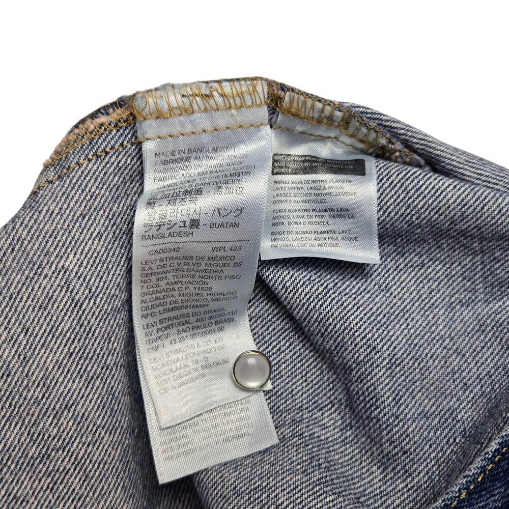 Womens Levi Strauss Oversize Western Shirt Dylan Size XS Blue Denim Thick Jacket - Picture 6 of 6